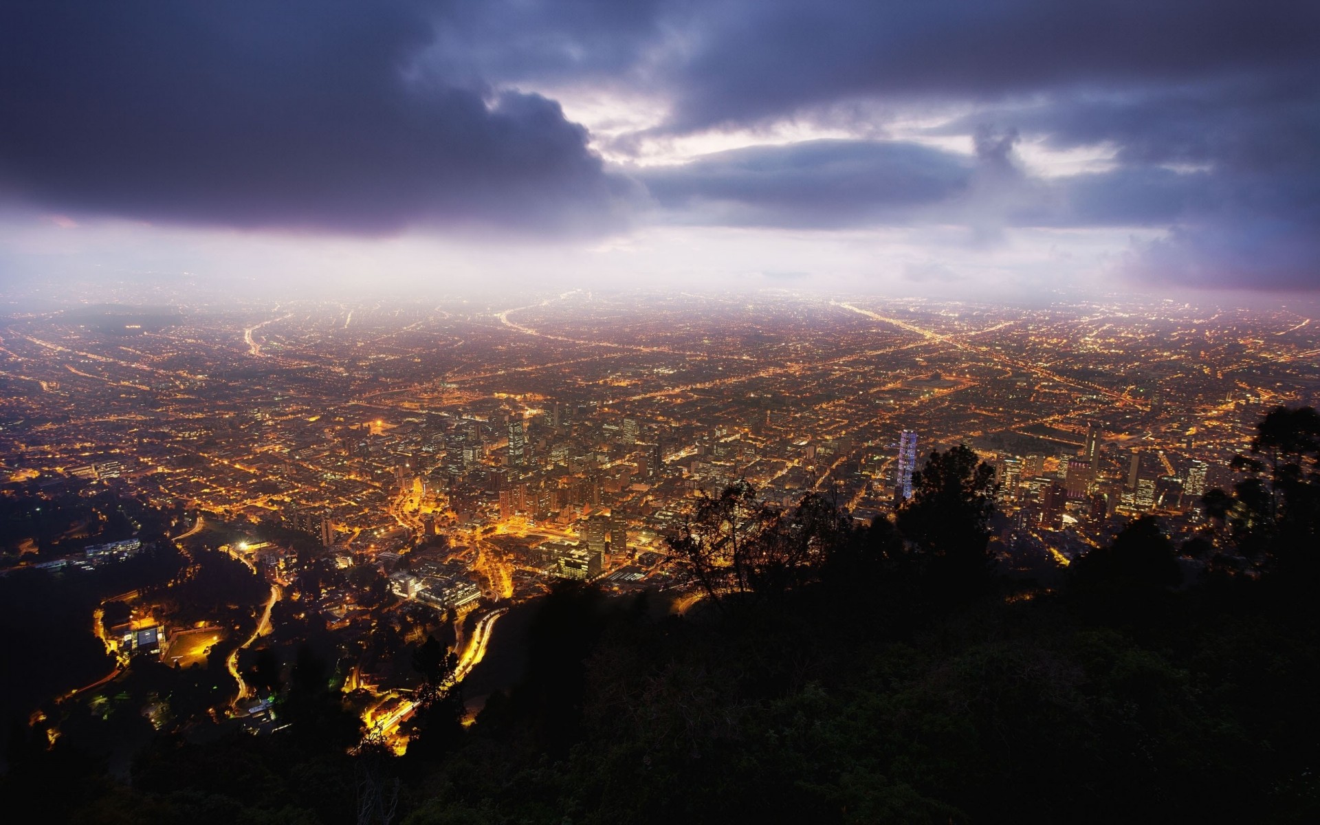 bogotá colombia notte vista dall alto