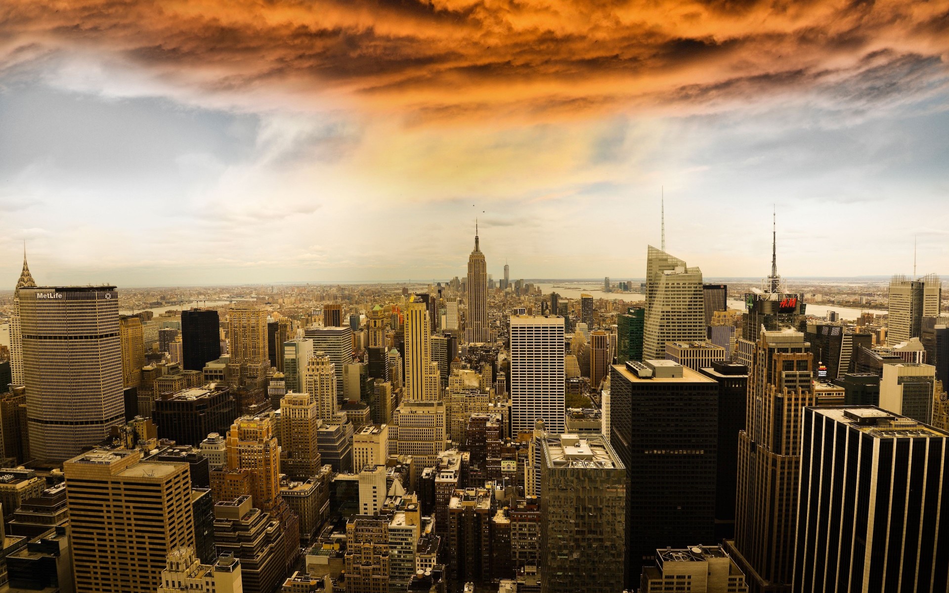 манхэттен нью-йорк небоскребы панорама здание