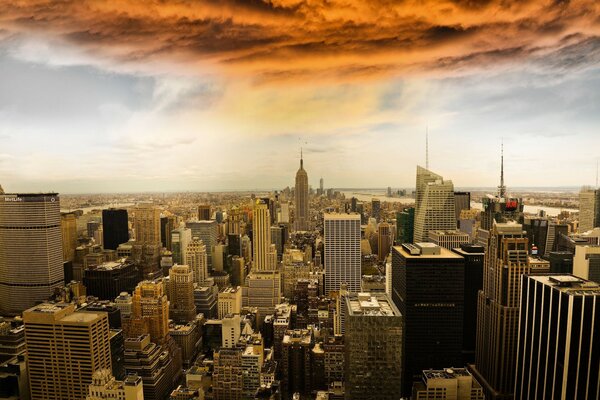 Panorama de los rascacielos de nueva York