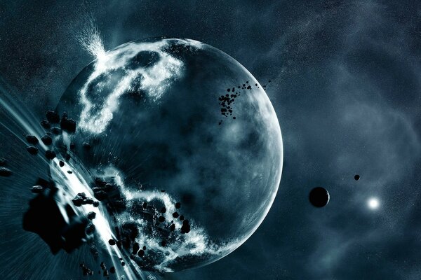 Image de l explosion d une planète dans l espace