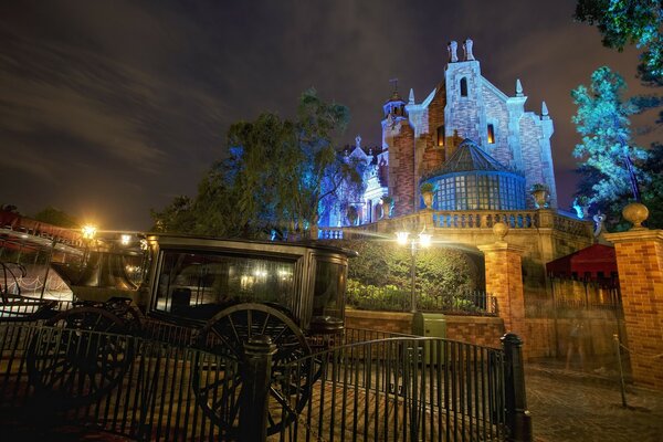 View of Disneyland at night