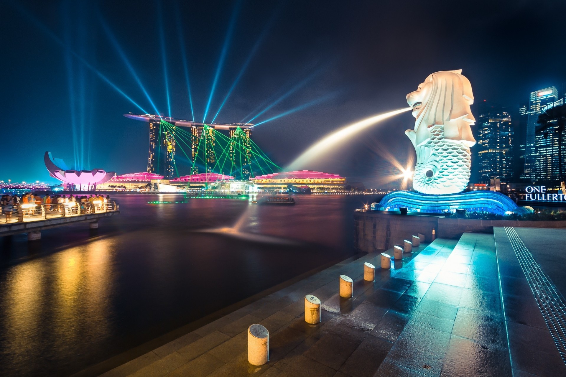 marina bay nuit singapour éblouissement sable de marina bay