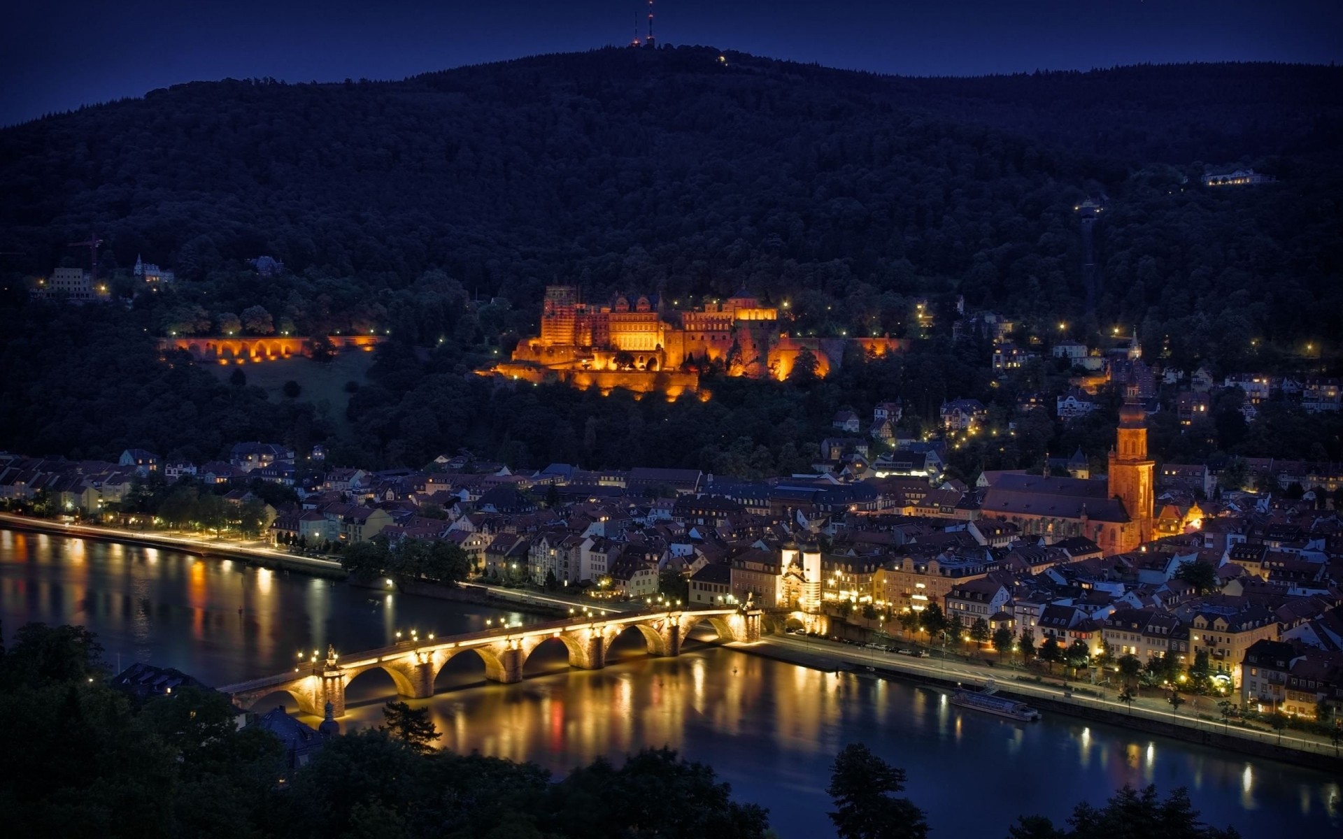 fiume notte mondo panorama germania ristrutturazione città