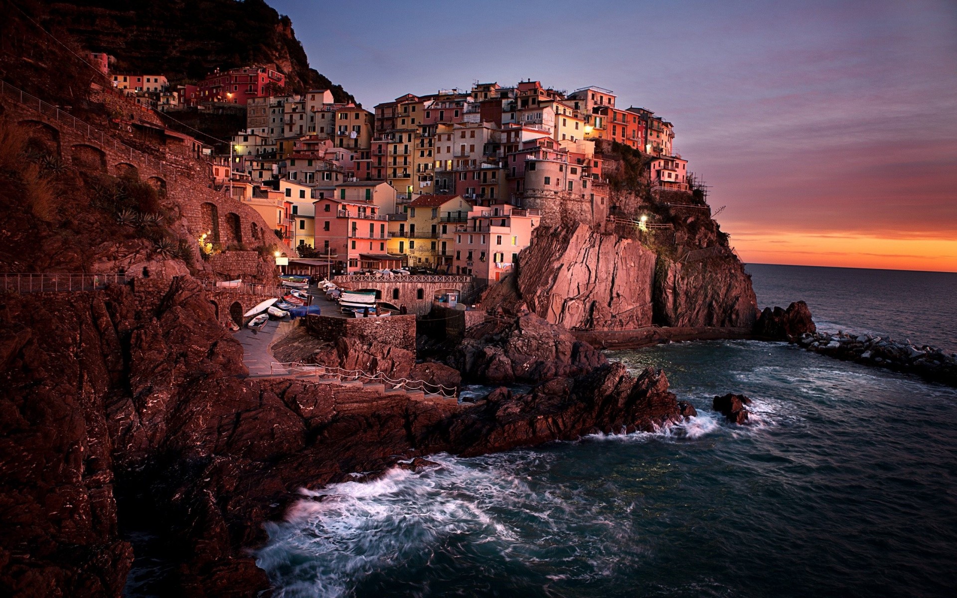 unset panorama architecture canon town photo italy ocean