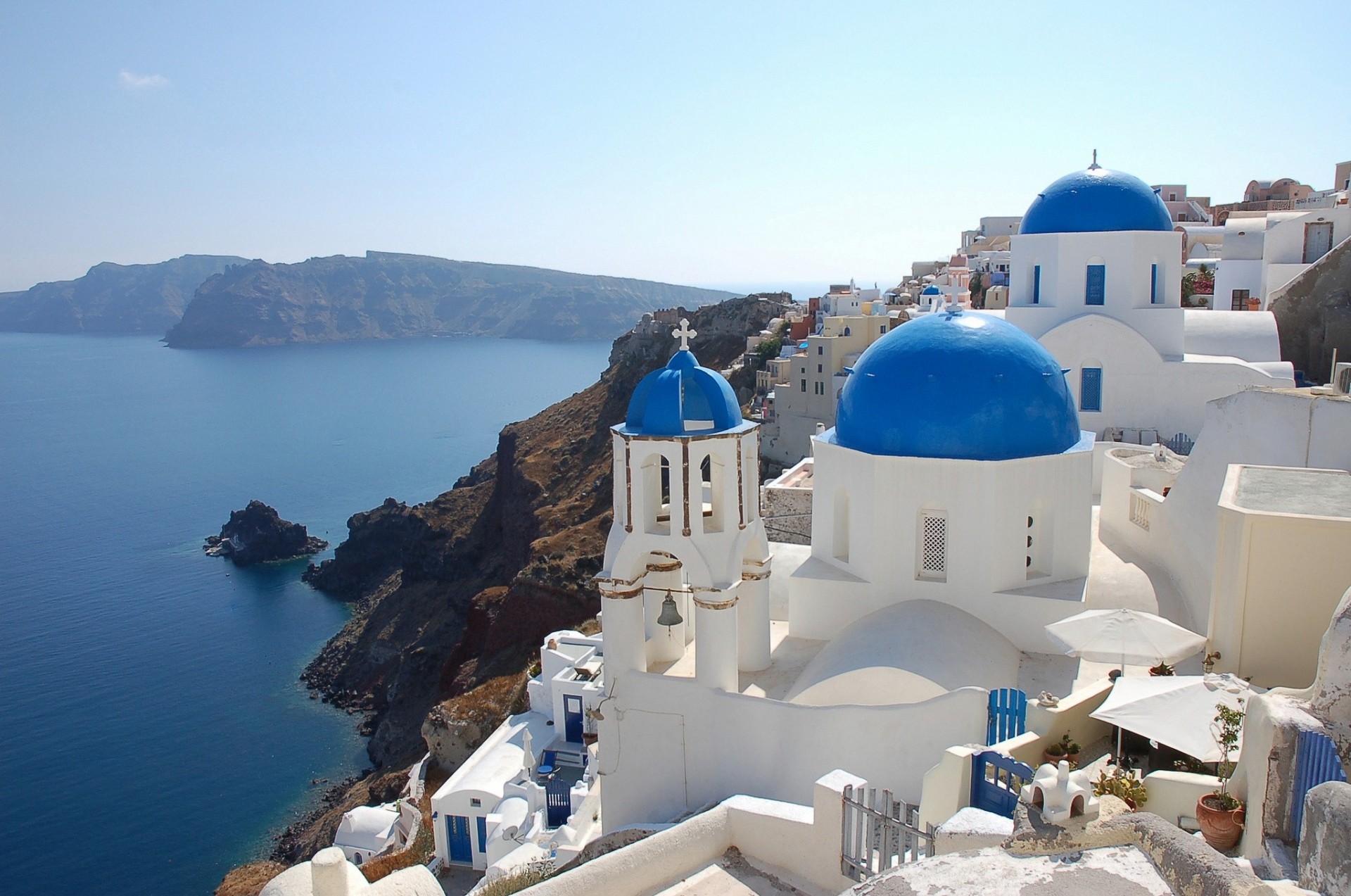 chiesa costa mare grecia santorini oia mar egeo rocce