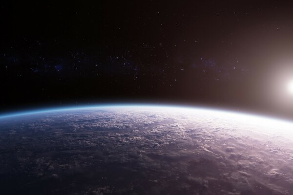 The surface of the earth with clouds a view from space