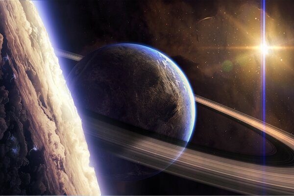 Planetas en el espacio infinito