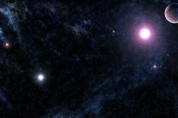 Les étoiles et les planètes dans l univers sans fin