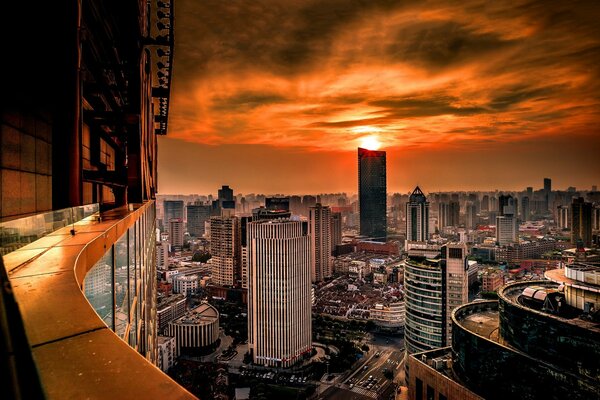 Nachtschöner Stadt Shanghai