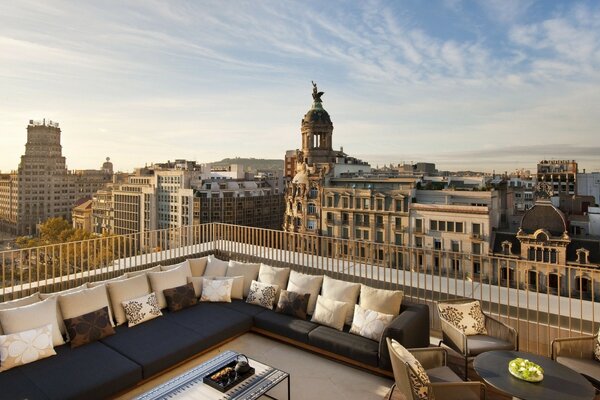 Cozy nest on the roof of a Barcelona building