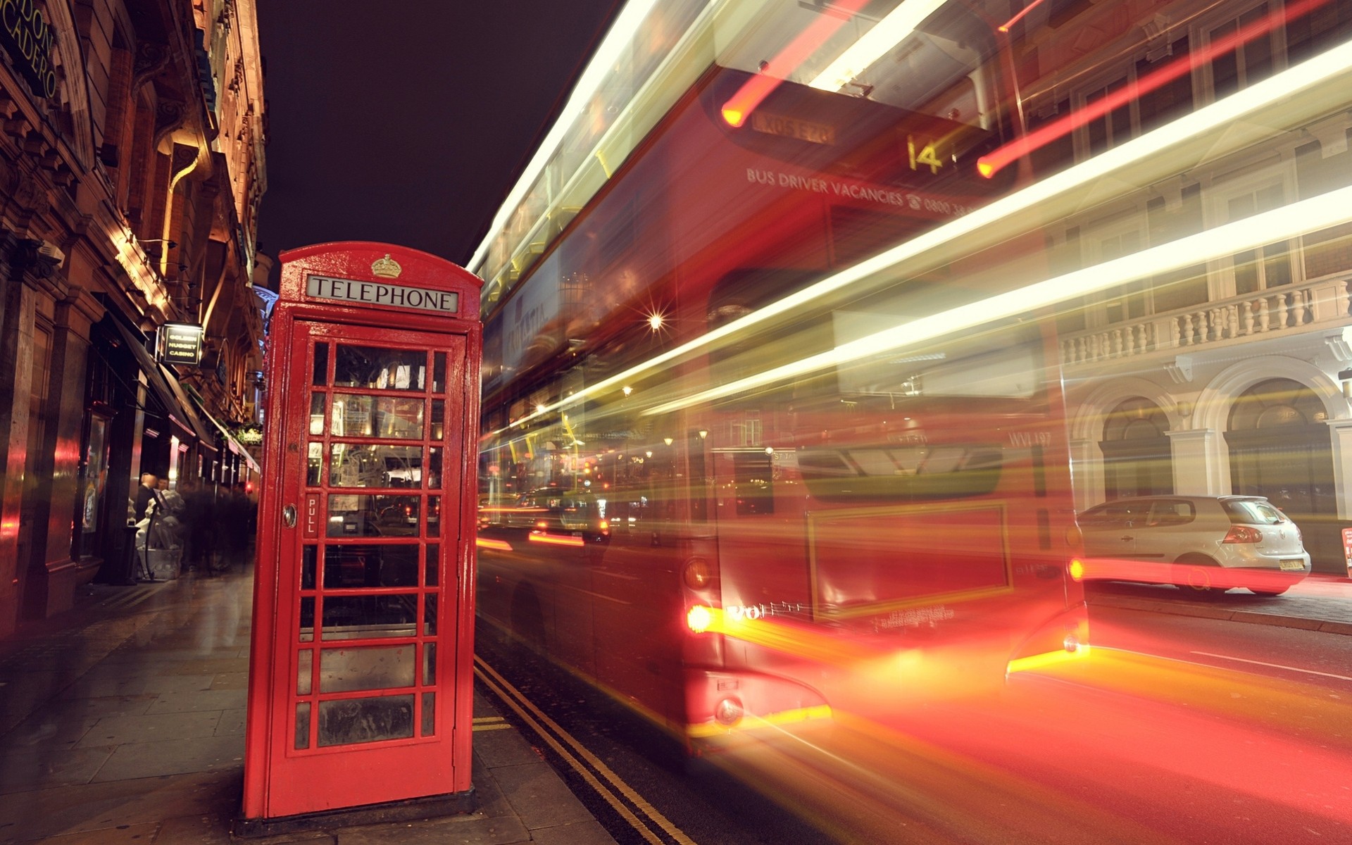 lichter telphone nacht straße licht stadt england london