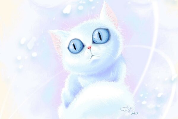 Dessin d un chat mignon dans un nuage