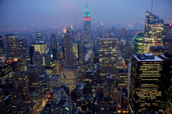 Nueva York América ciudad de la noche