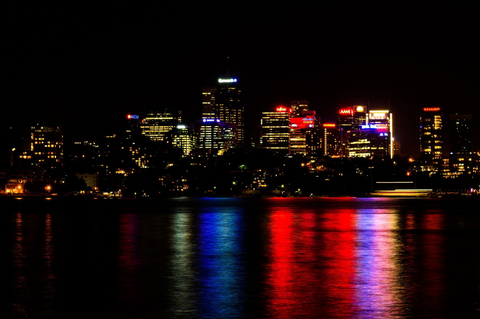 lights sydney australia town water