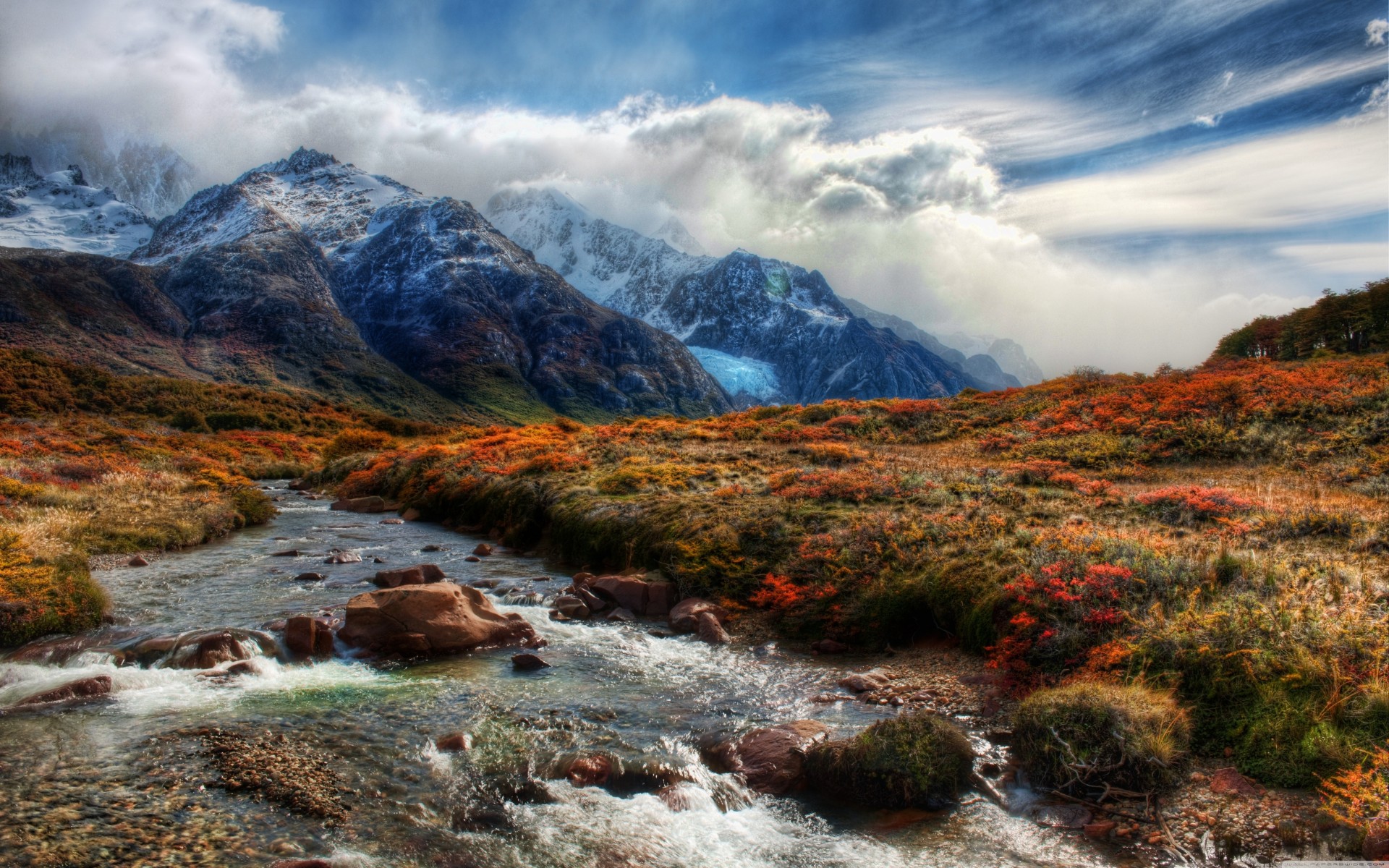 natur fluss wolken landschaft schrei berg patagonien argentinien