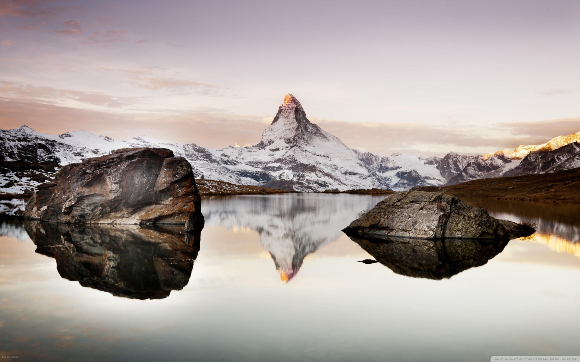 nieve montañas lago naturaleza pico alpes suiza rocas matterhorn