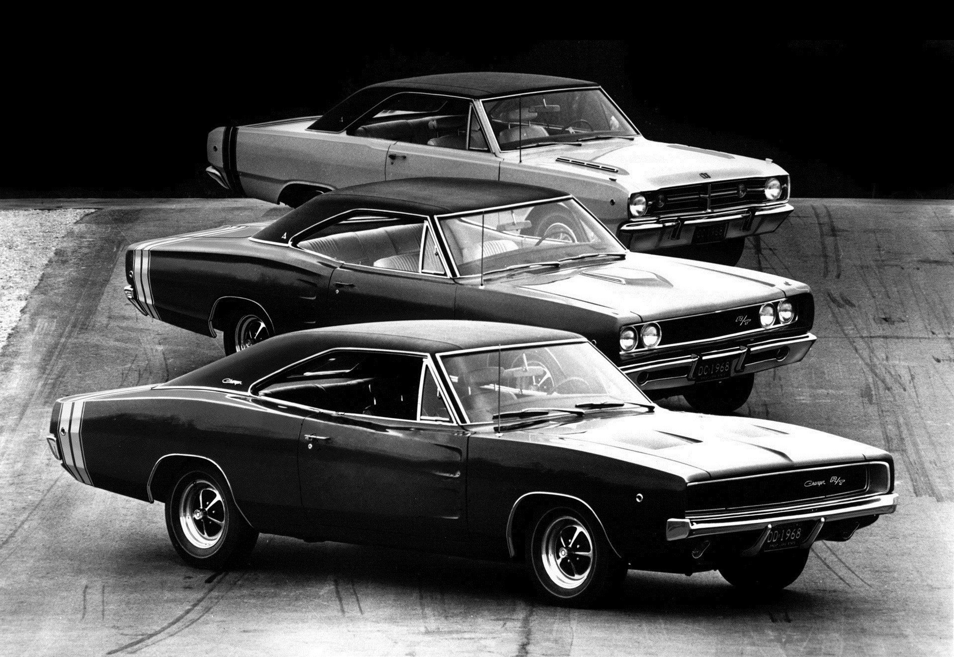 mix auto dell epoca tre auto dodge foto in bianco e nero muscle car dodge b-w automobili automobili auto trasporti bianco e nero veicoli