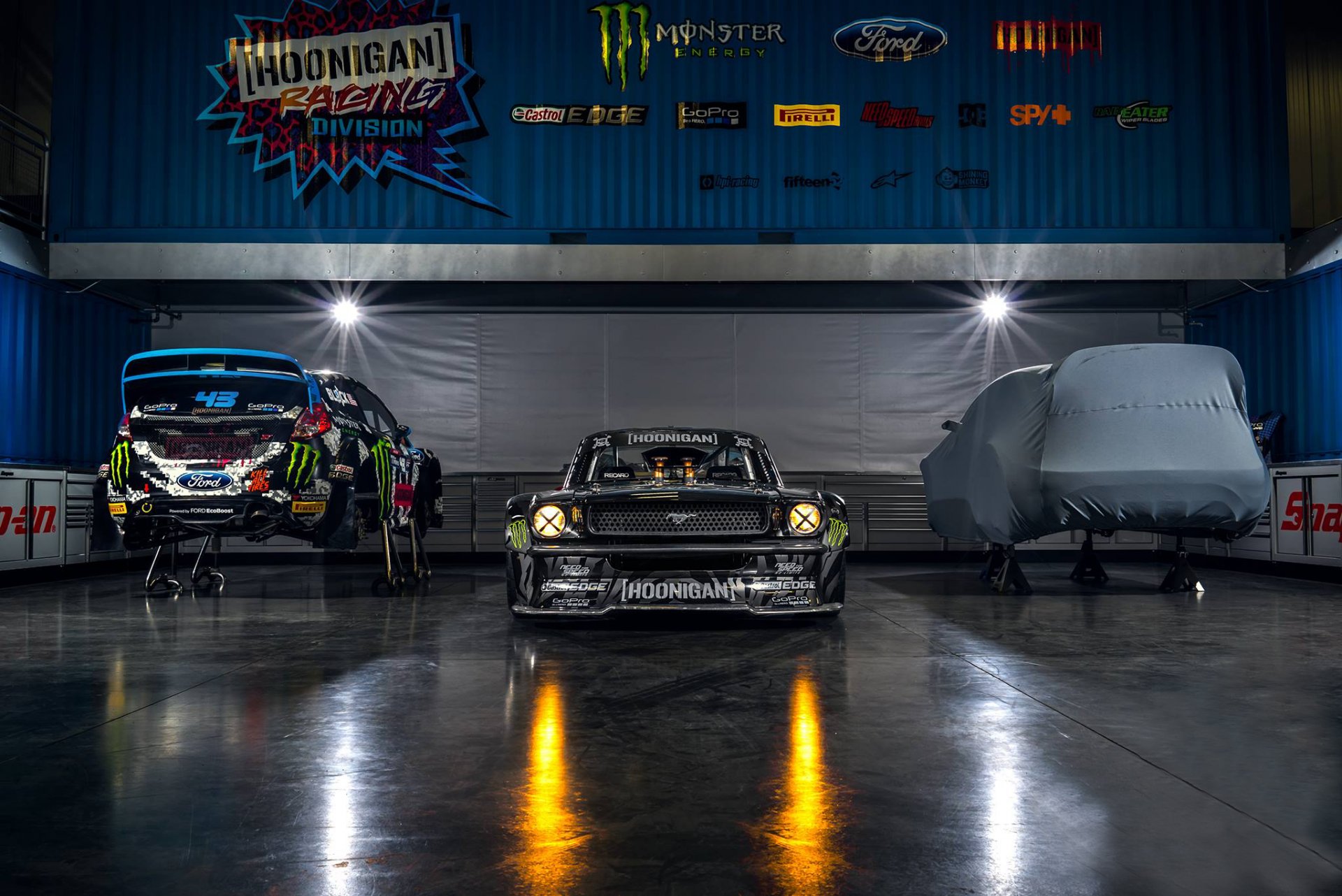 ford mustang rtr 1965 hoonicorn 845 hp gymkhana seven front studio ken block monster energy