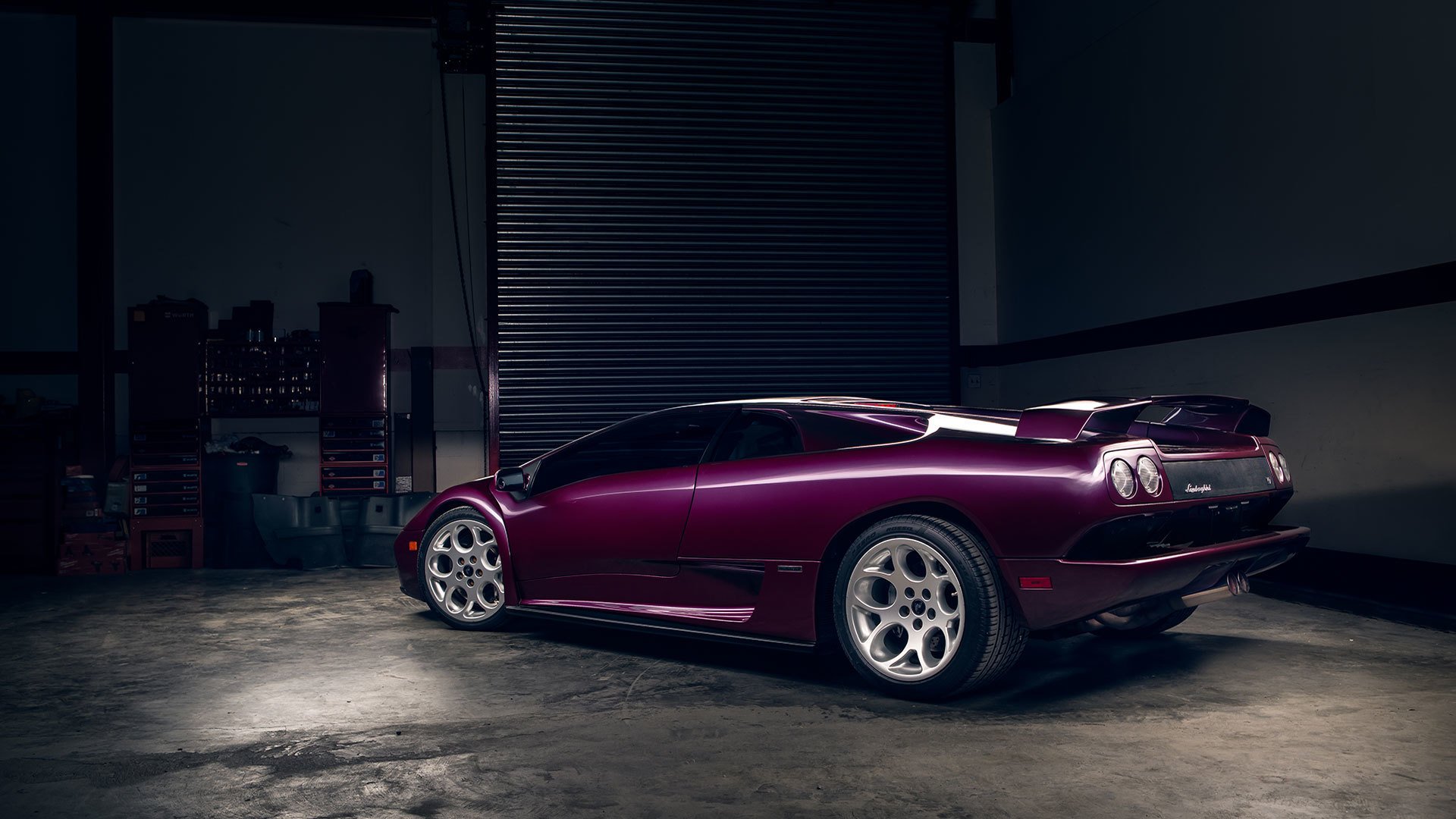 lamborghini diablo v. t. supercar andrew lien photographie garage