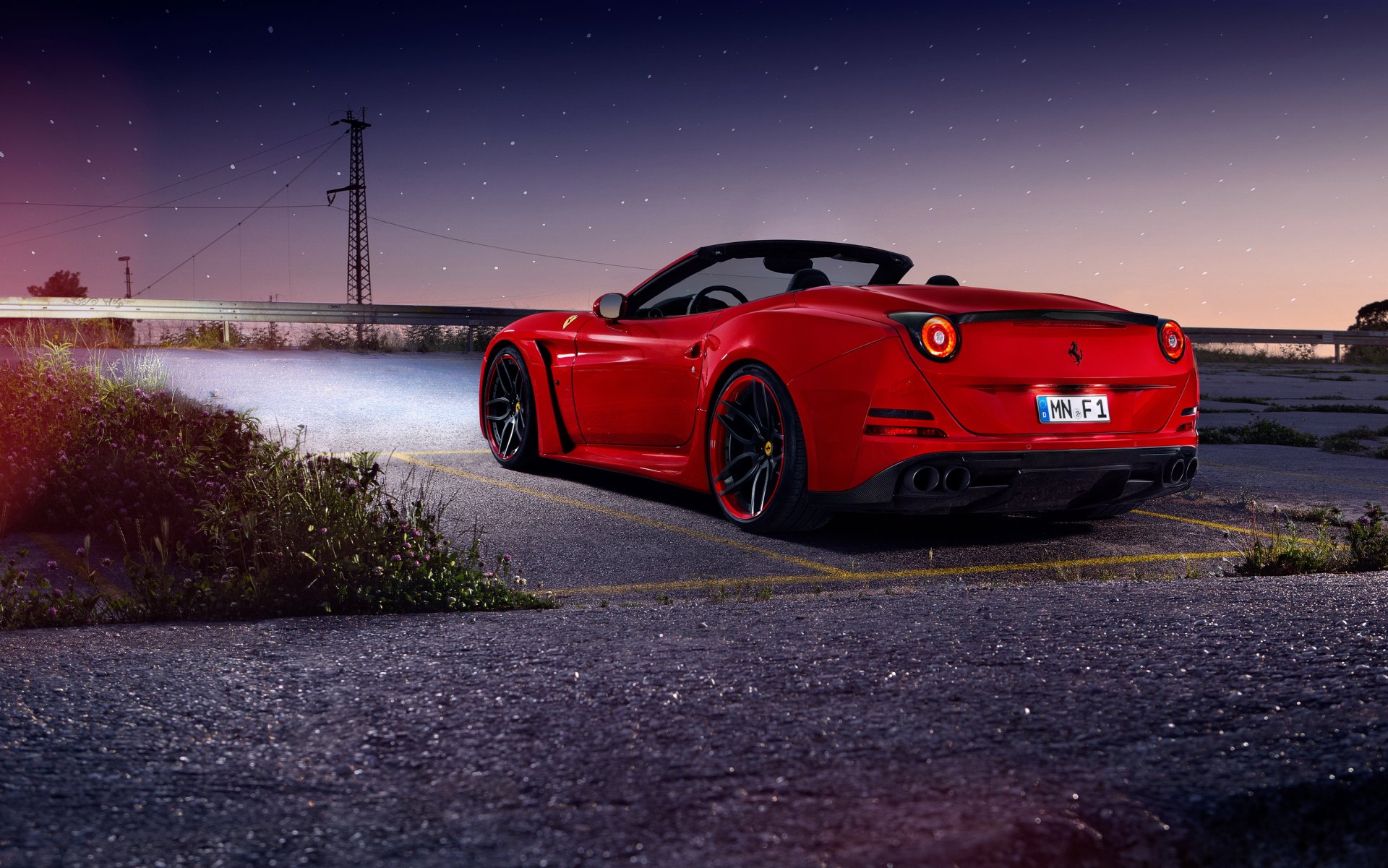 ferrari california t n-largo novitec rosso czerwone samochód