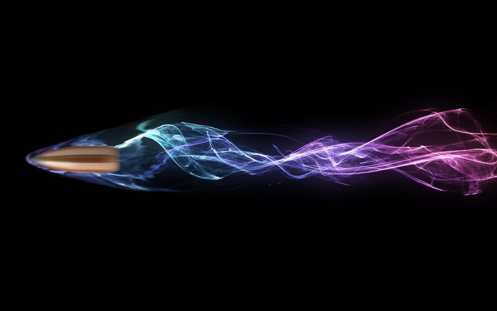 light trail bullet abstraction space black background fantasy color stain