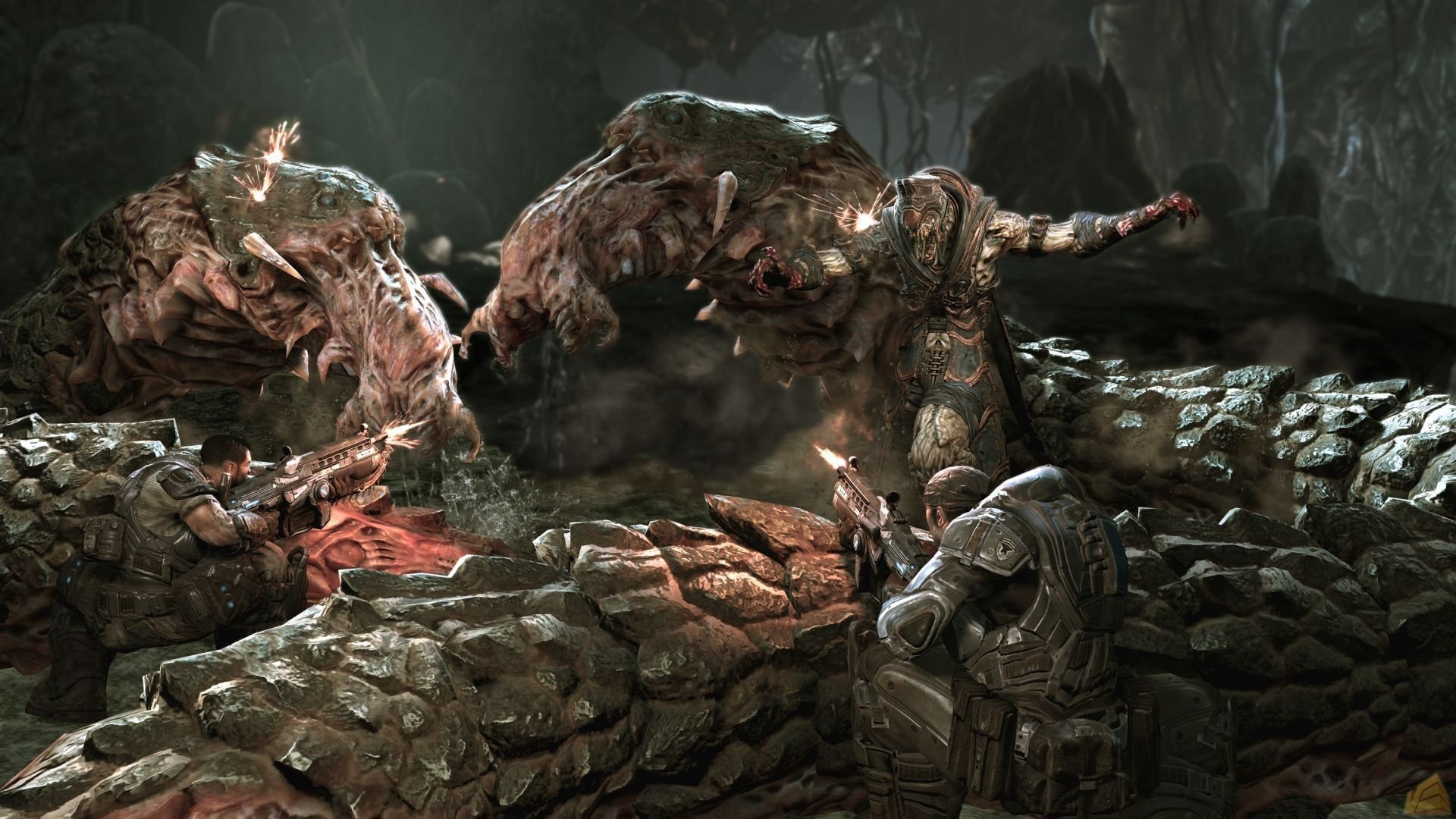 gears of war batalla héroes guerreros piedras batallas