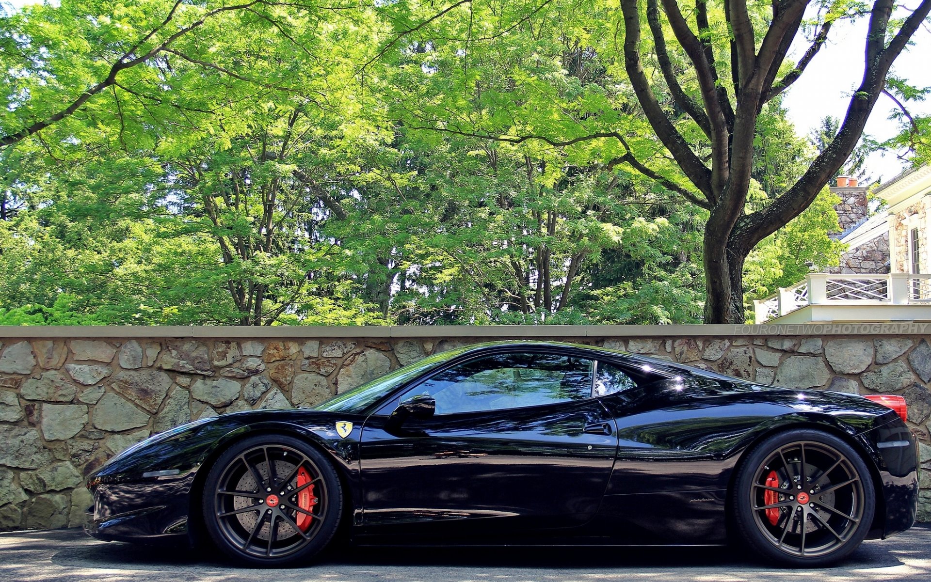 ferrari 458 italia ferrari coche deportivo árboles