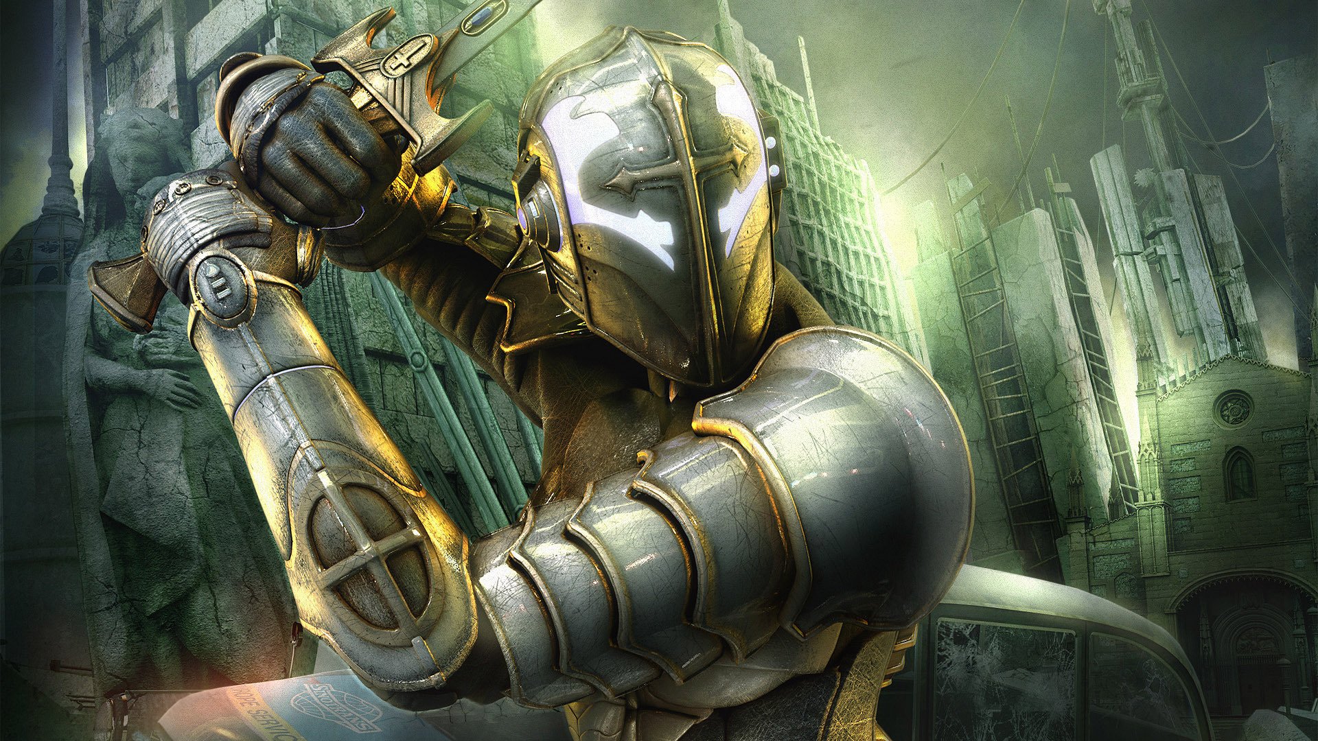 in hellgate: london the city battle hero armor sword warrior