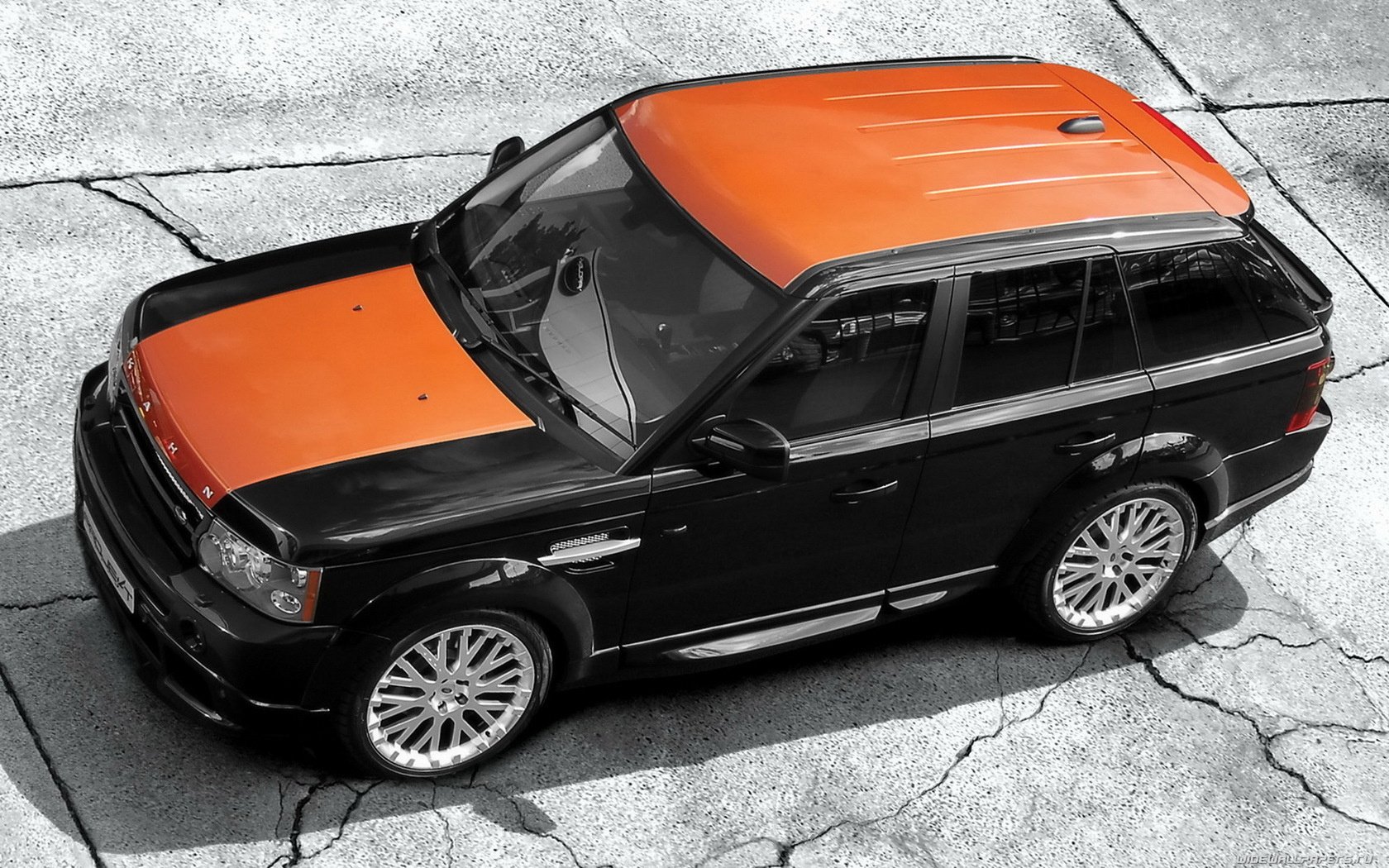 two colors orange top range rover sport stone slabs auto drives machine profile cars transport vehicle