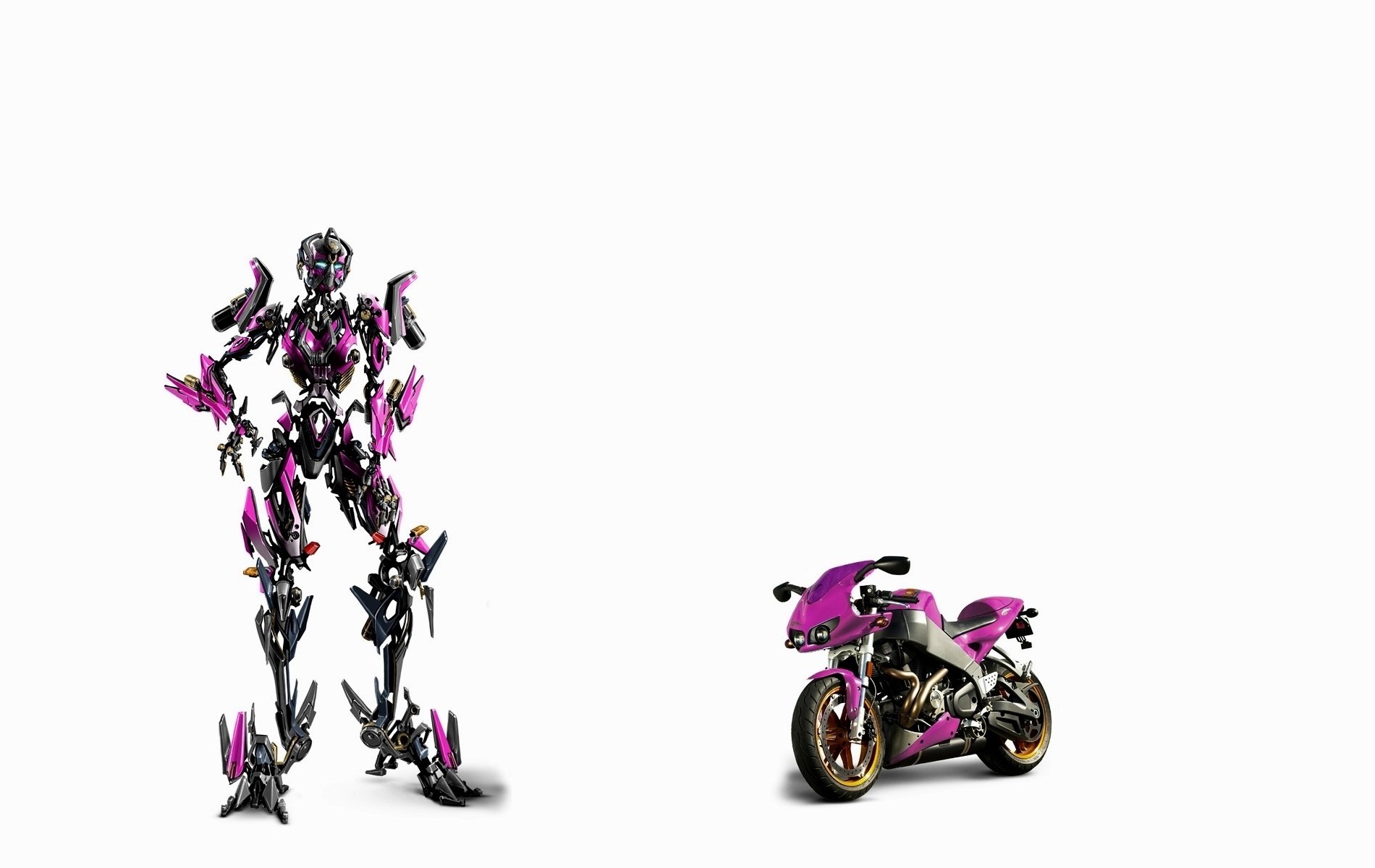 motorcycle robot the color purple motorbike moto