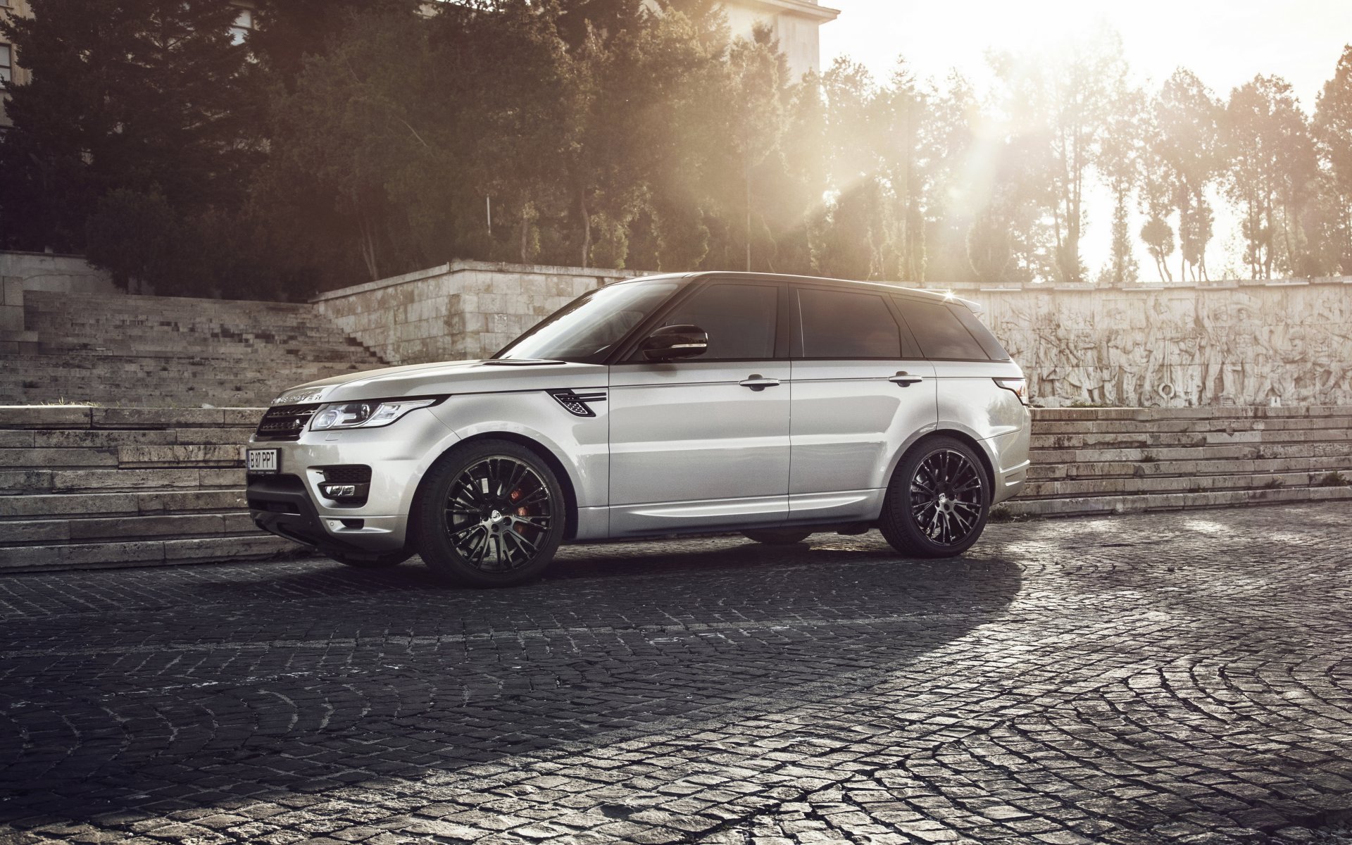 land rover range rover lumma custom wheels ligth sunset