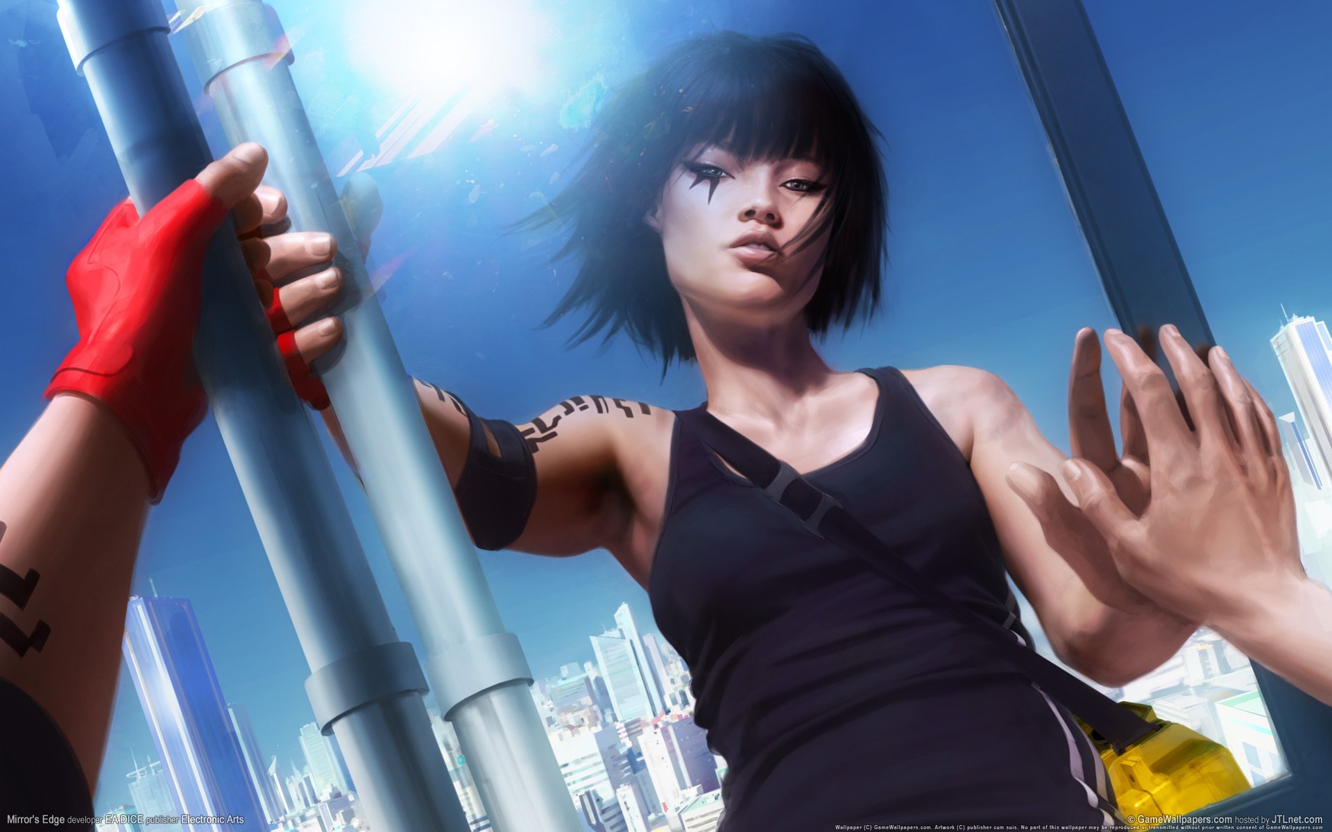 девушка игра зеркальное отражение женщина mirror’s edge зеркальная грань