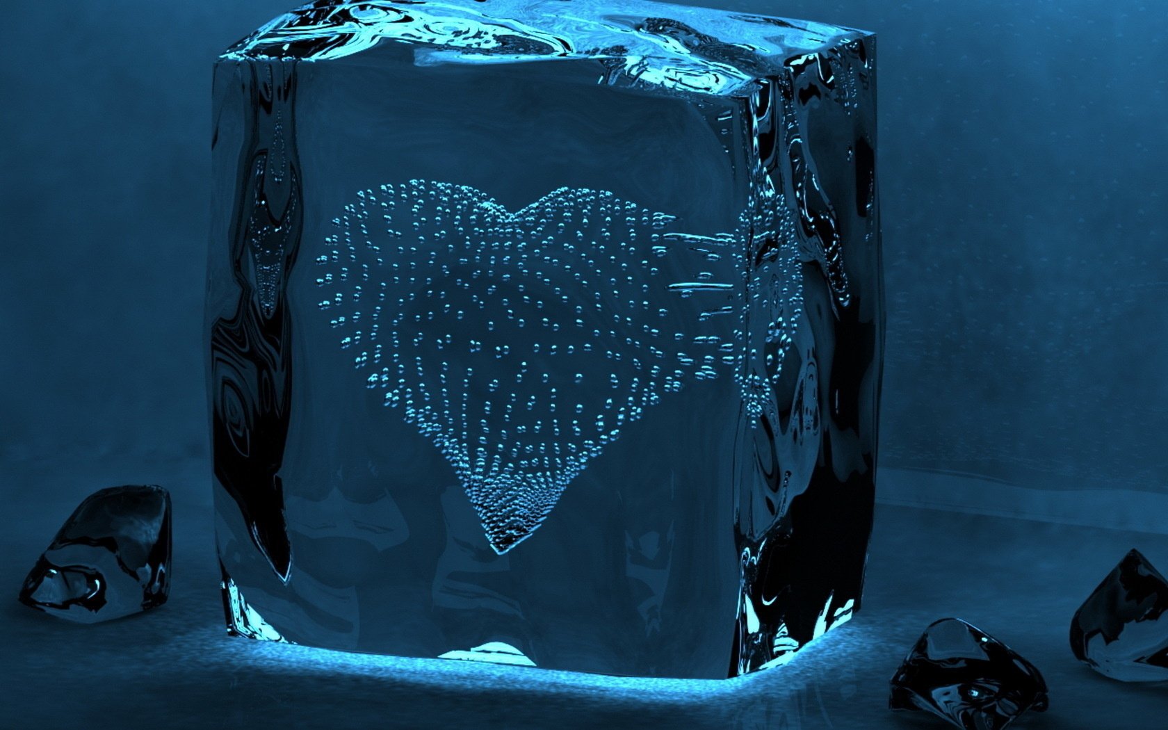 corazón de burbujas cubo de hielo efectos de agua agua hielo creativo