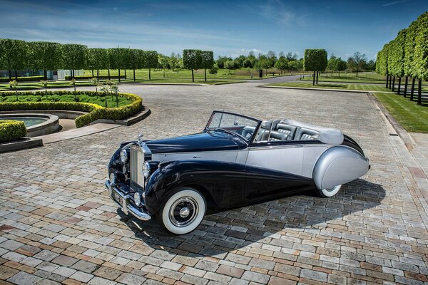 Rolls Royce d argento nel parco sulle Finitrici