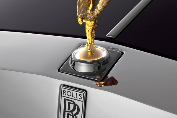 Emblème de rols Royce gros plan