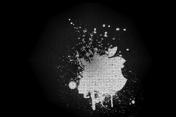 Apple logo in abstract pixels