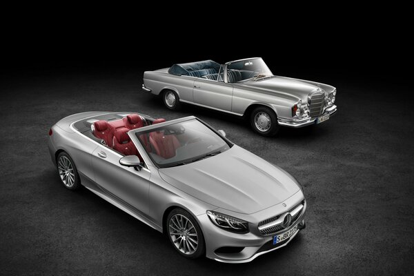 Mercedes convertible gris rueda faro