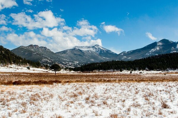 Montagnes dans les nuages moelleux