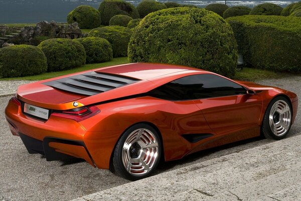 Bmw Orange sports car style motor transport