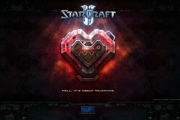 Silhouette de coeur rouge du jeu starcraft 2