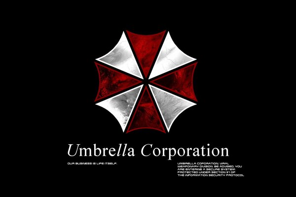 Emblema blanco y rojo del juego Resident Evil