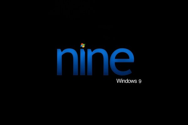 Windows 9 nine auf schwarzem Hintergrund