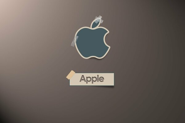 Apple-Logo auf Klebeband angebracht