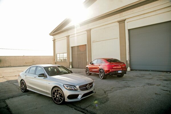 Mercedes red and grey