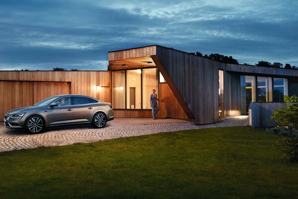 Renault car in the yard of the house