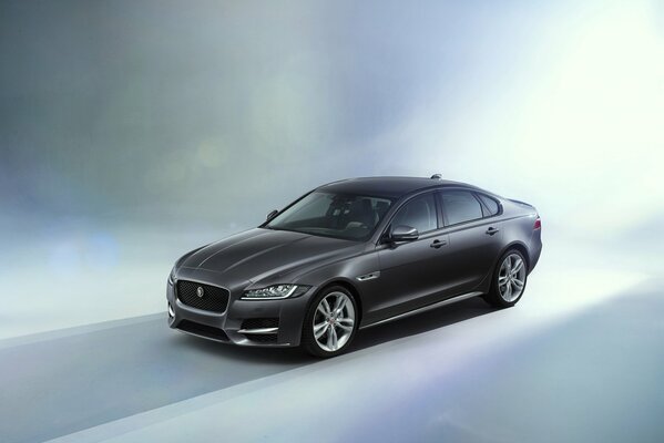 Czarny elegancki Jaguar do reklamy Na zdjęciu