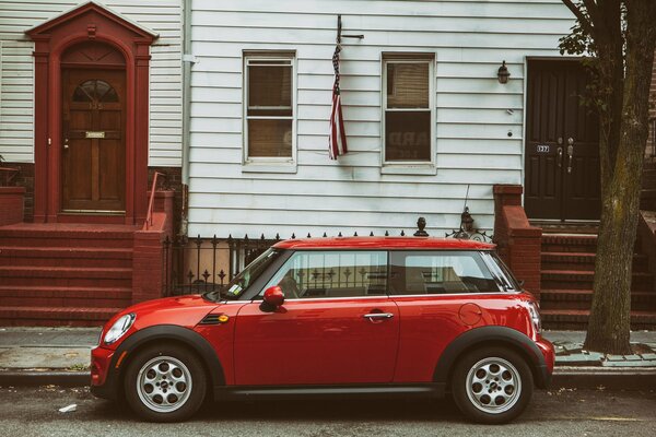 Fondos de pantalla coche mini rojo