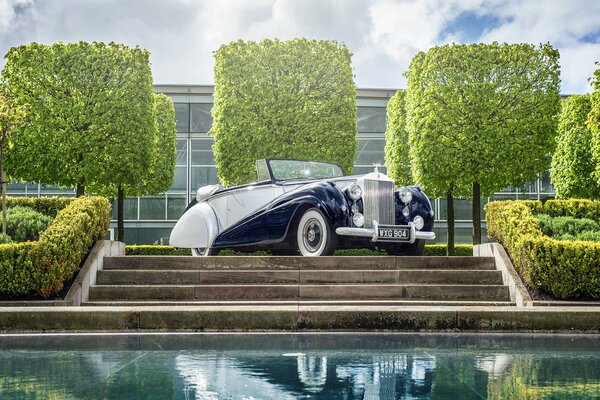 Classic car in silver color