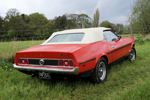 The legendary red Ford Mustang of 1973