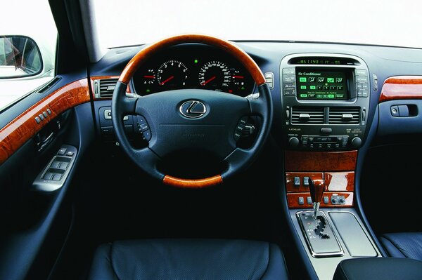 The stylish, beautiful interior of the car is depicted